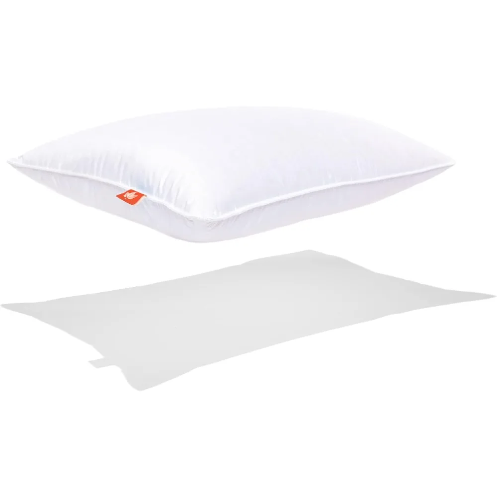 شركة Canadian Down & Feather - وسادة بيضاء فاخرة بقوة 625 مقاس كوين - عدد 500 خيط 100% قطن - M #3