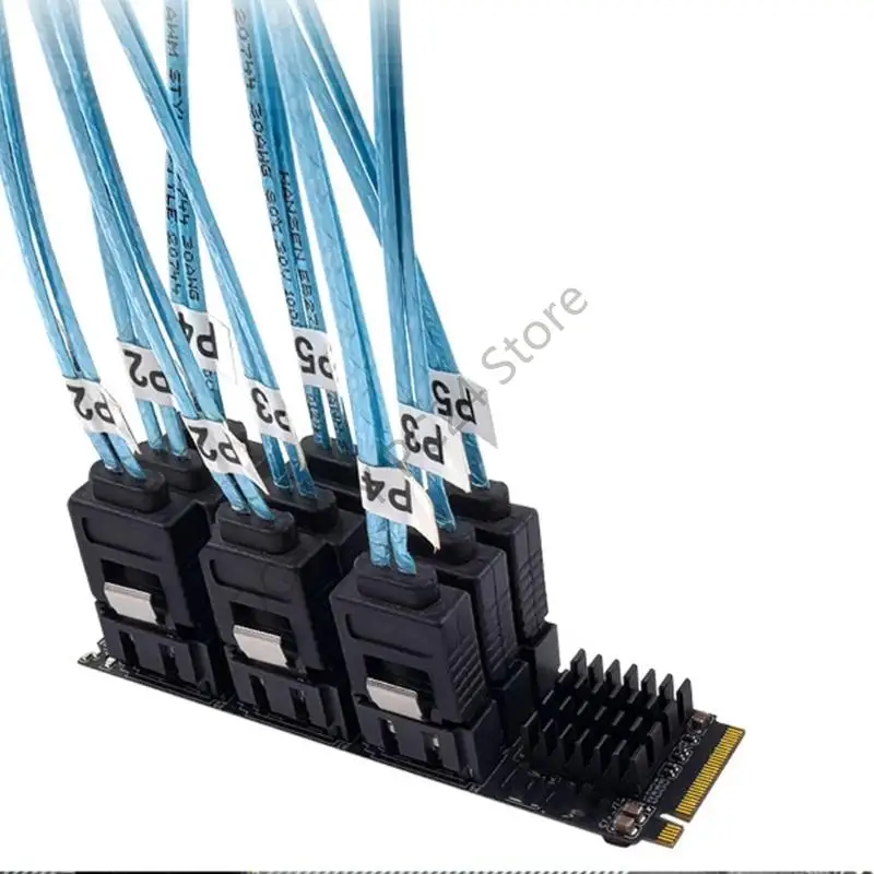 H7BA 9 Channel SATA3 PCIe Storage Controller Expansion Card for Multiiple Drive Arrays and Server Solution