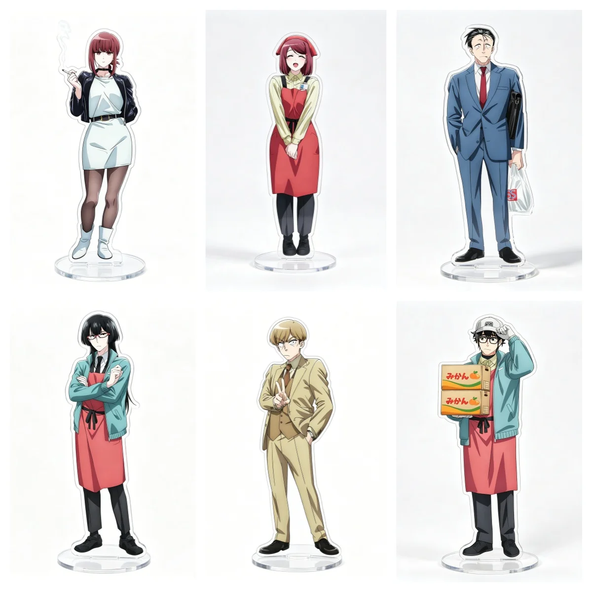 Smoking Behind The Supermarket with You Sasaki Yamada Anime Acrylic Cartoon Figure Display Stand Model Plate Keychain Jewelry