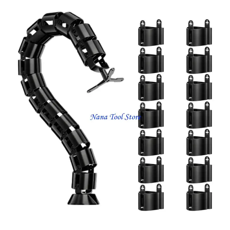 31GJ Cable Spine Under Desk Cable Tray Plastic Cord Flexible Snake Tube