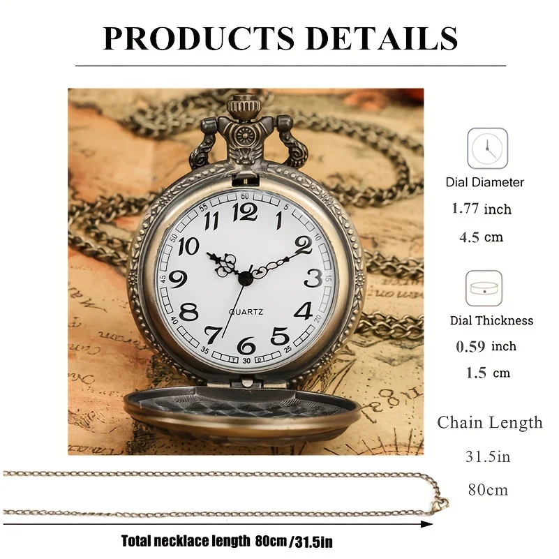 Montre de Poche Vintage à Collier Commémoratif de Pêche