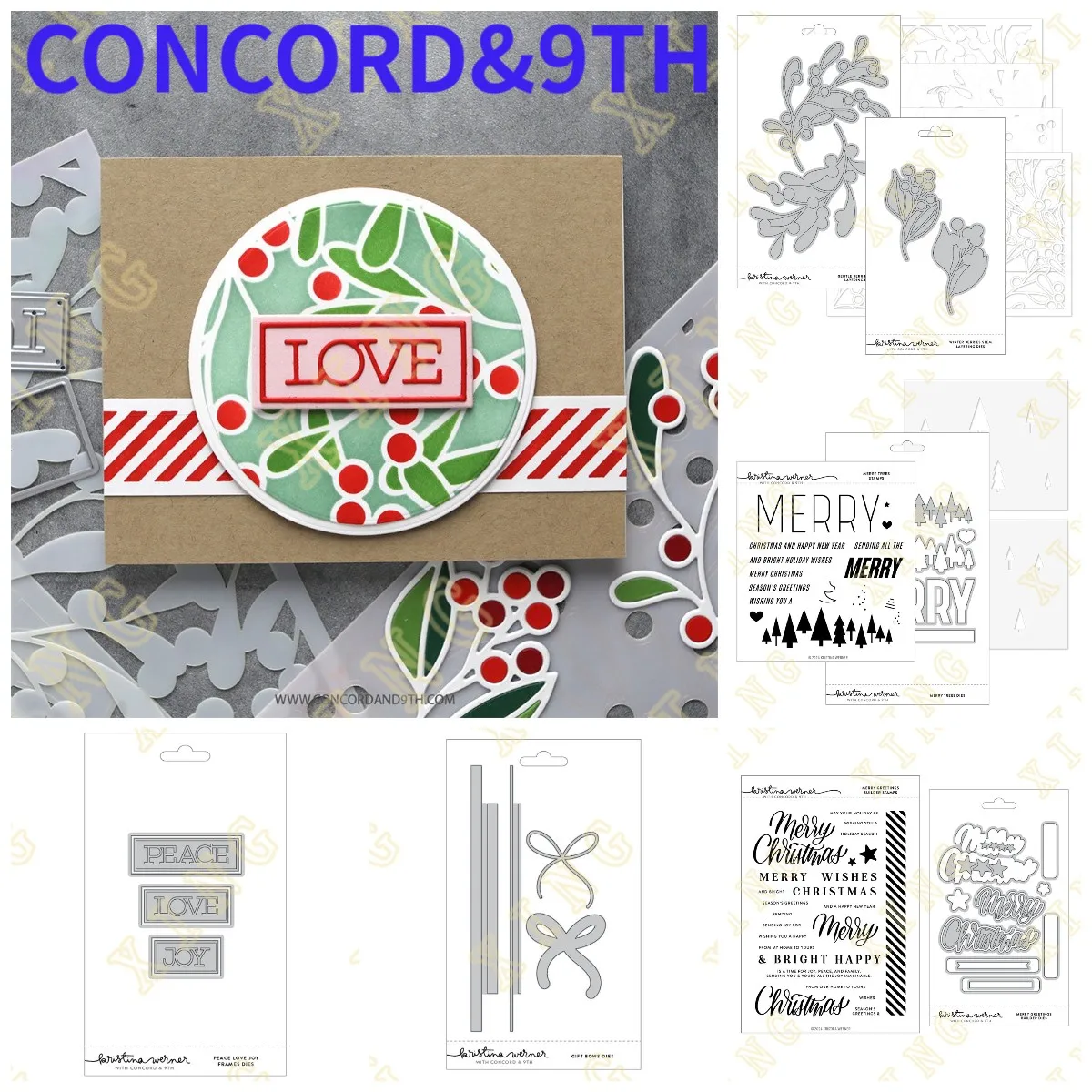 New Christmas Peace Love Joy Frames Metal Cutting Dies and Stamps DIY Scrapbooking Card Stencil Paper Cards Handmade Album Stamp