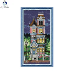 Joy Sunday Cross Stitch Kit DIY Handmade Embroidery Landscapes A Quiet Night Pattern Living Room Display Home Decoratin Gifts