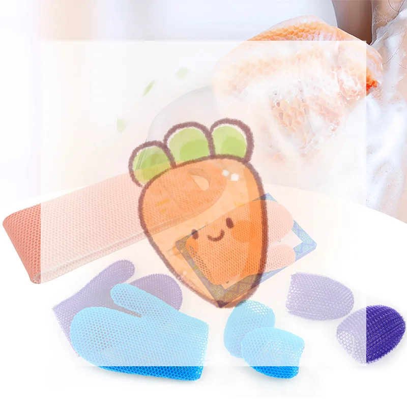 

Exfoliating Shower Glove With Colorful Honeycomb Weave And TPU High Elasticity Antibacterial Material Gentle Safe And Durable