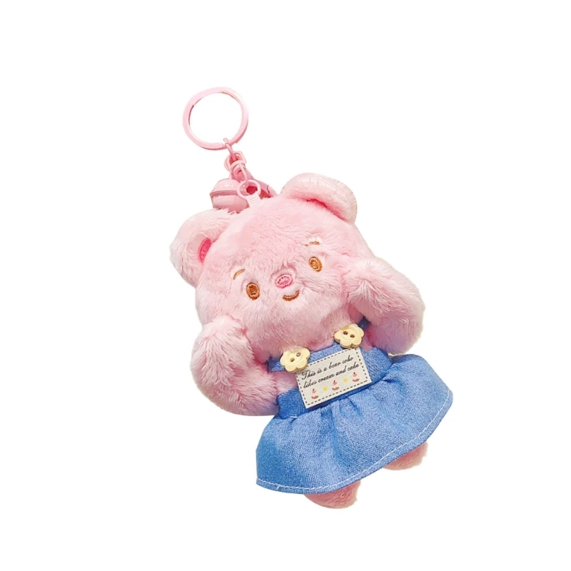 Butter Bear Keyring Funny Cartoon Ear Sweet Bear Girl Keychain Girl Backpack Pendant Birthday Ornament Kids Gift