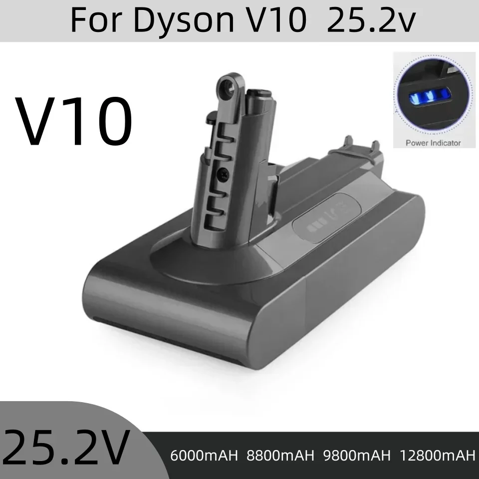 For Dyson V10 Battery V10 Animal Absolute Fluffy Cordless Vacuum Cleaner NEW 25.2V  6000mAh-12800mAH DYSON V10 batterie