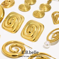 Retro C-shaped Daisy Pearl Creative Leaf Hollow Round Brushed Splicing Interlocking Comma Smoke Shaped Spiral Earrings