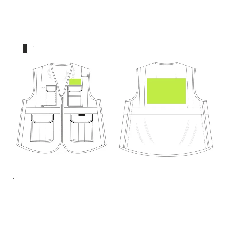 Safety Vest Reflective with Pockets and Zipper For Construction Work Gear PPE High Visibility Work vest