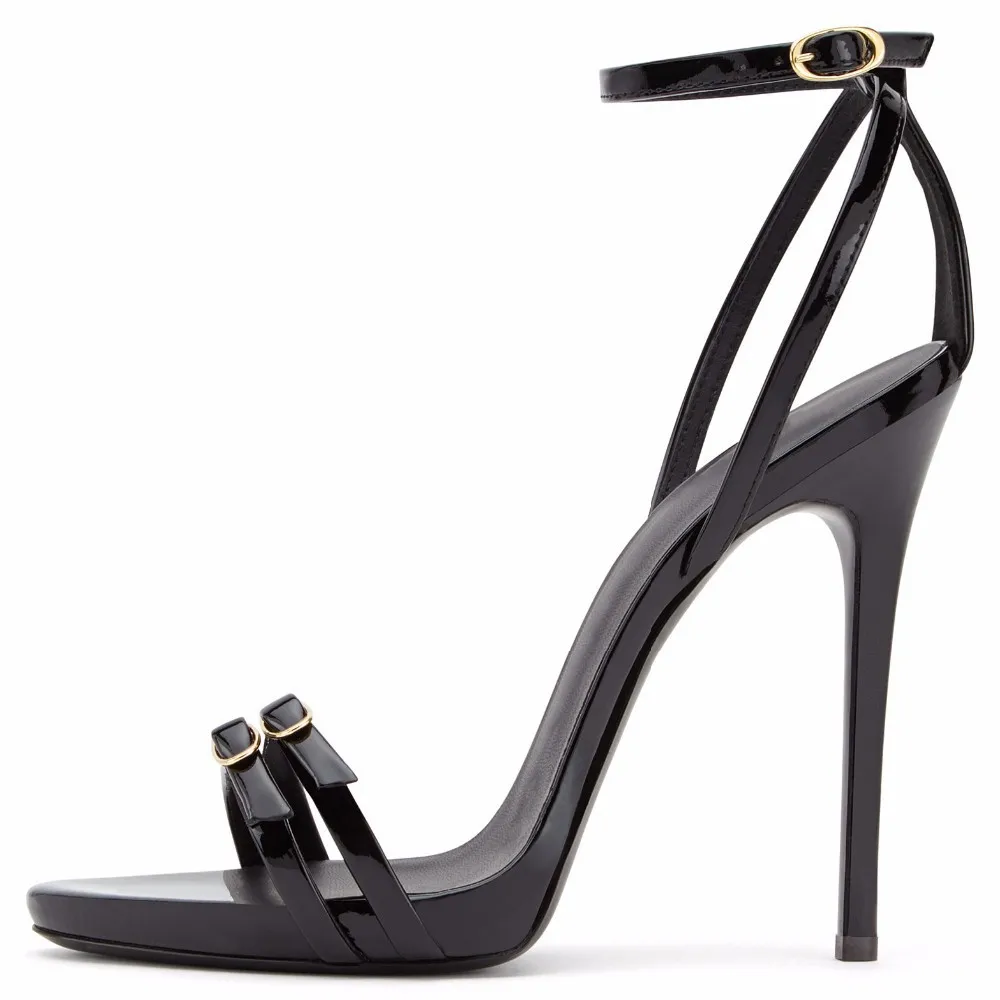 2024 New Arrival Handmade Women\'s Stiletto Heels Sandals Buckle Strap Black Elegant Evening Party Ladies Sandals Nightclub Shoes