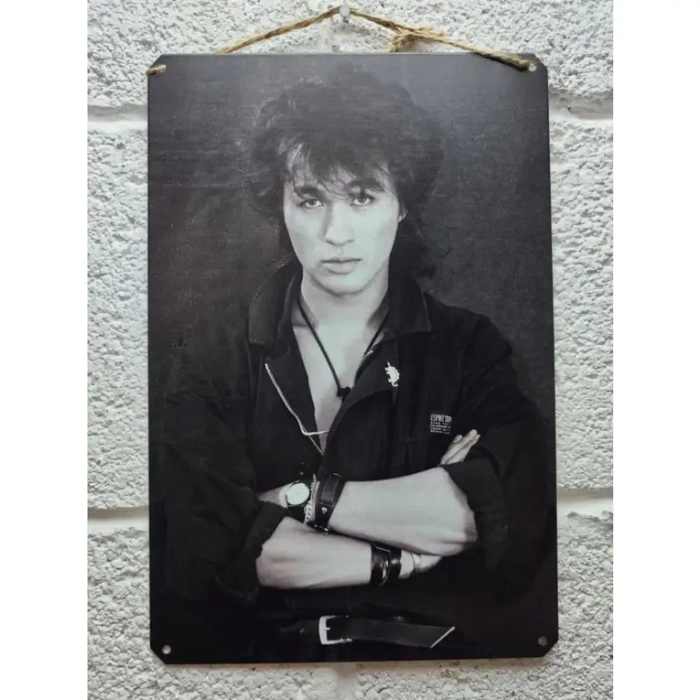 Kino Band Sowjetisches Rockmusik-Poster Metall-Blechschild 8x12 Zoll Wandkunst Dekor Retro Innenausstattung Geschenk für Musiker-Fan