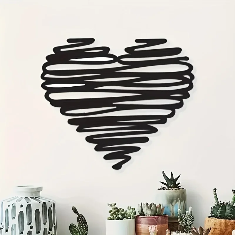 1 Stück moderne Herz-Wandskulptur aus Metall – vielseitige Eisenkunst zur Aufwertung von Cafés, Büros, Lounges und Wohnräumen