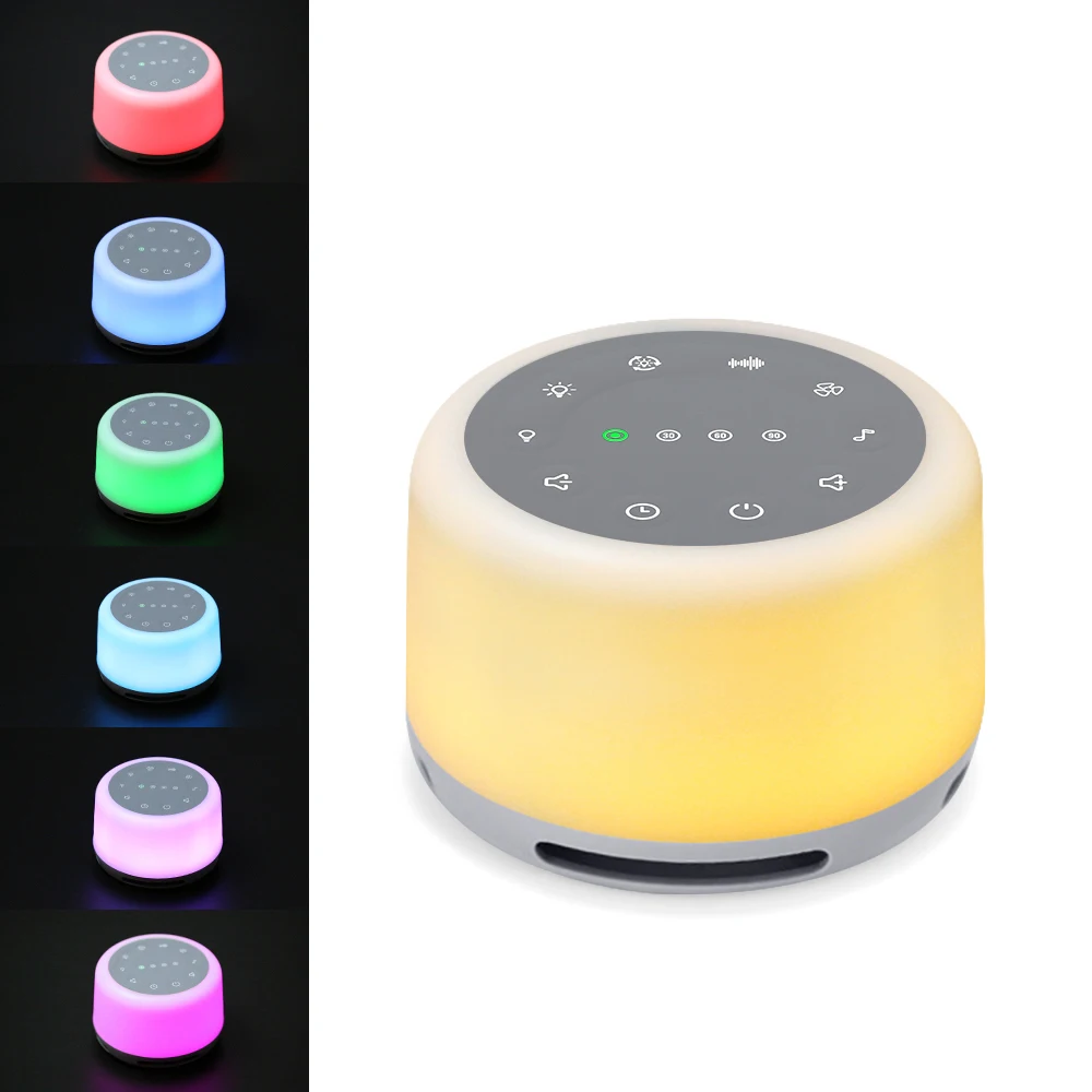 

Hot Sale RGB Night Light 24 Soothing Sounds White Noise Machine for Sleeping Portable Sleep Sound Machine for Adults and Baby