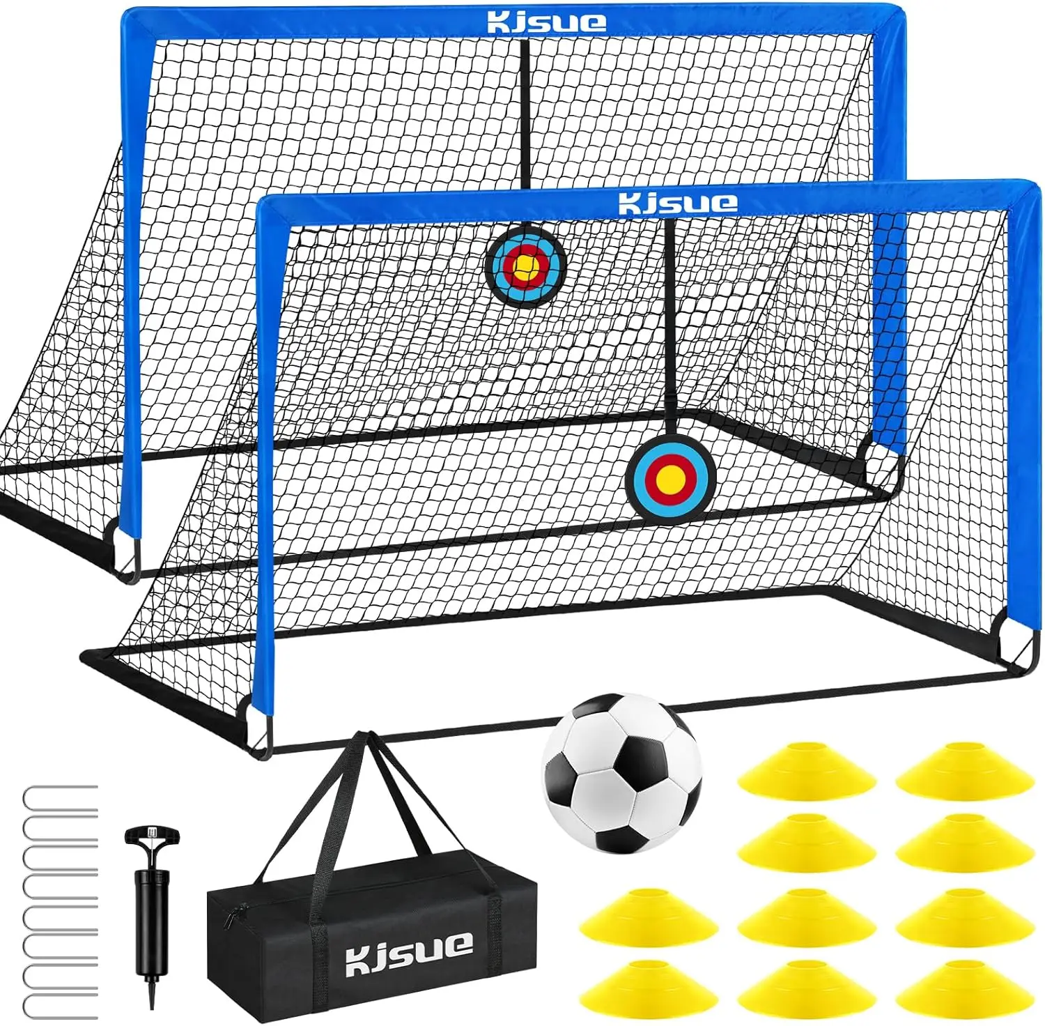 

Portable Soccer Goal Set of 2, 5x3.6ft Pop Up Net with Targets for Training and Outdoor Games