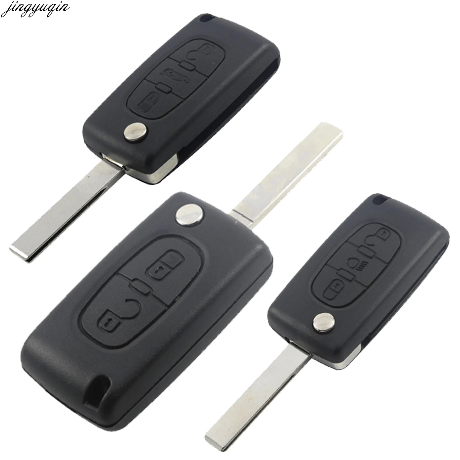 

Jingyuqin CE0536/523 Flip Remote Key Case Shell For Peugeot 307 308 407 408 Citroen C3 C4 C5 C6 Berlingo Picasso Xsara HU83/VA2