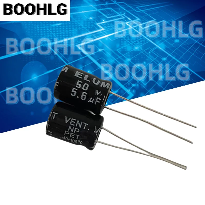 10PCS 5.6uF 50V NP Non-Polar Aluminum Electrolytic Capacitor 8×12mm Audio Crossover Capacitor