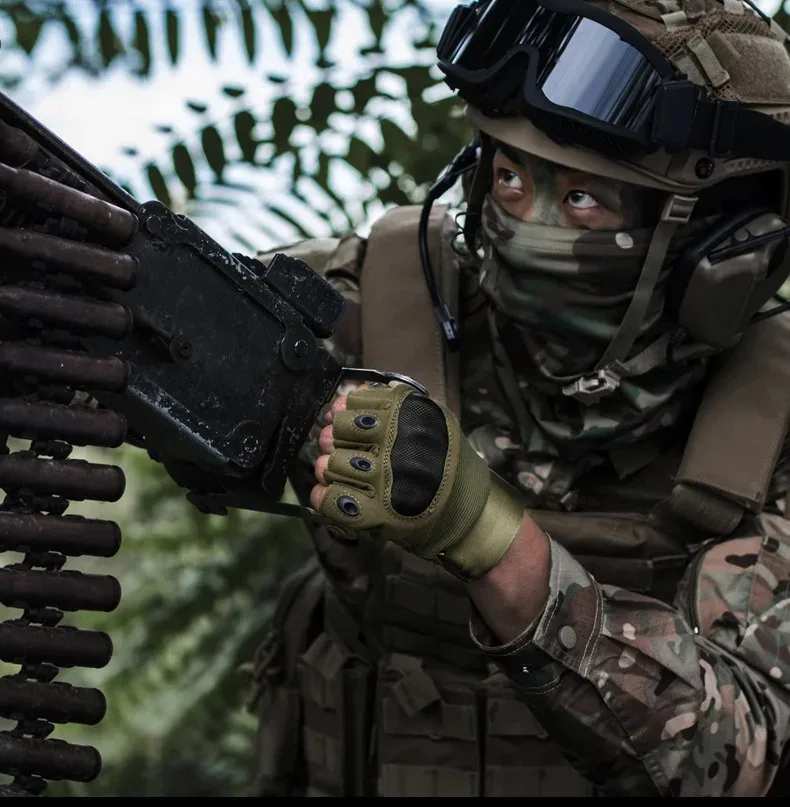 Men's Tactical Gloves Touch Screen Carbon Fiber Hard Shell Gloves Women Cut-Resistant Military Anti-Slip Outdoor Tactical Gloves