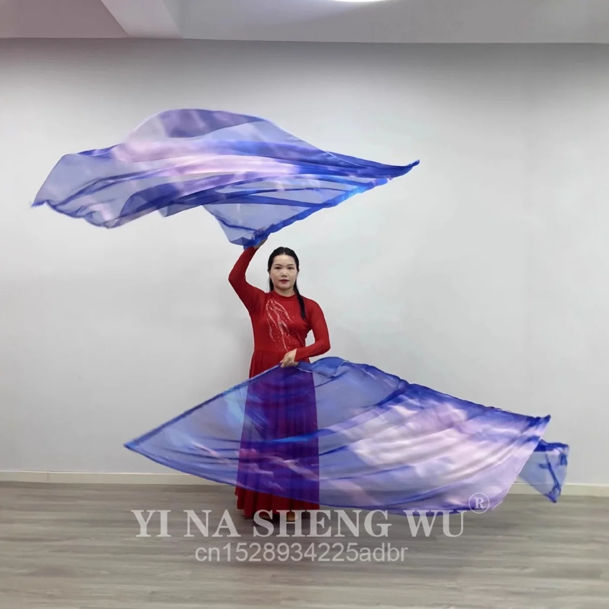 밸리 댄스 액세서리 댄스 플래그 160*110cm 그라디언트 색상 성인 여성을위한 한 쌍의 플래그 무대 공연 연습 소품