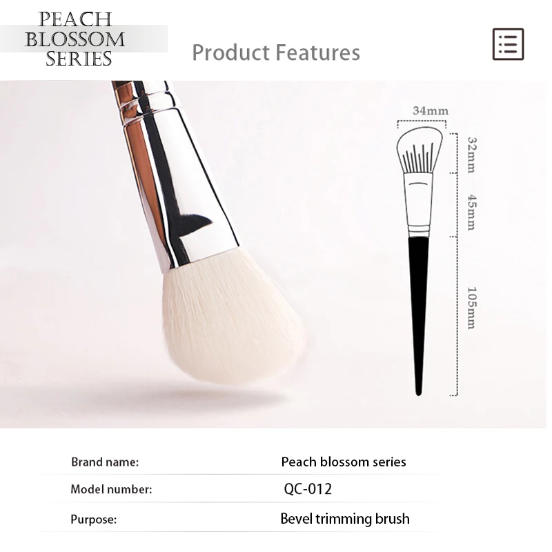 CHICHODO Makeup Brushes-Peach Blossom Series-Angled Sculpting Brush Really Soft Fiber Wool Strong Powder Suction Make up Brush