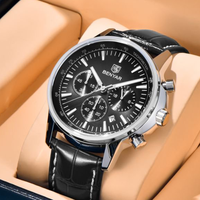 BENYAR 2025 New Luxury Men Watches Top Leather Wrist Watch Quartz Watches For Man Shock Resistant Waterproof watch Gift With Box