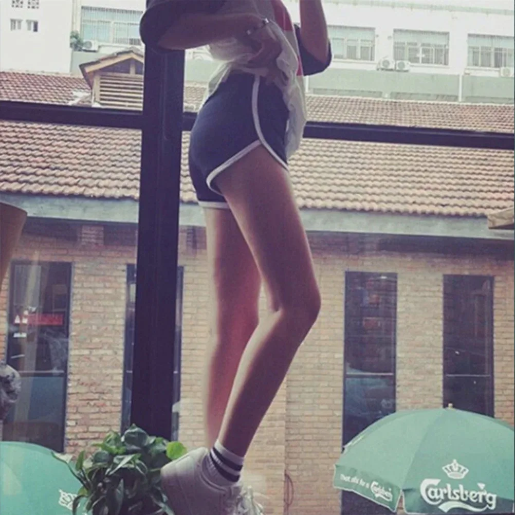 

Черные женские хлопковые штаны для йоги, короткие стильные спортивные шорты для бега, дышащие быстросохнущие брюки для тренировок в тренажерном зале