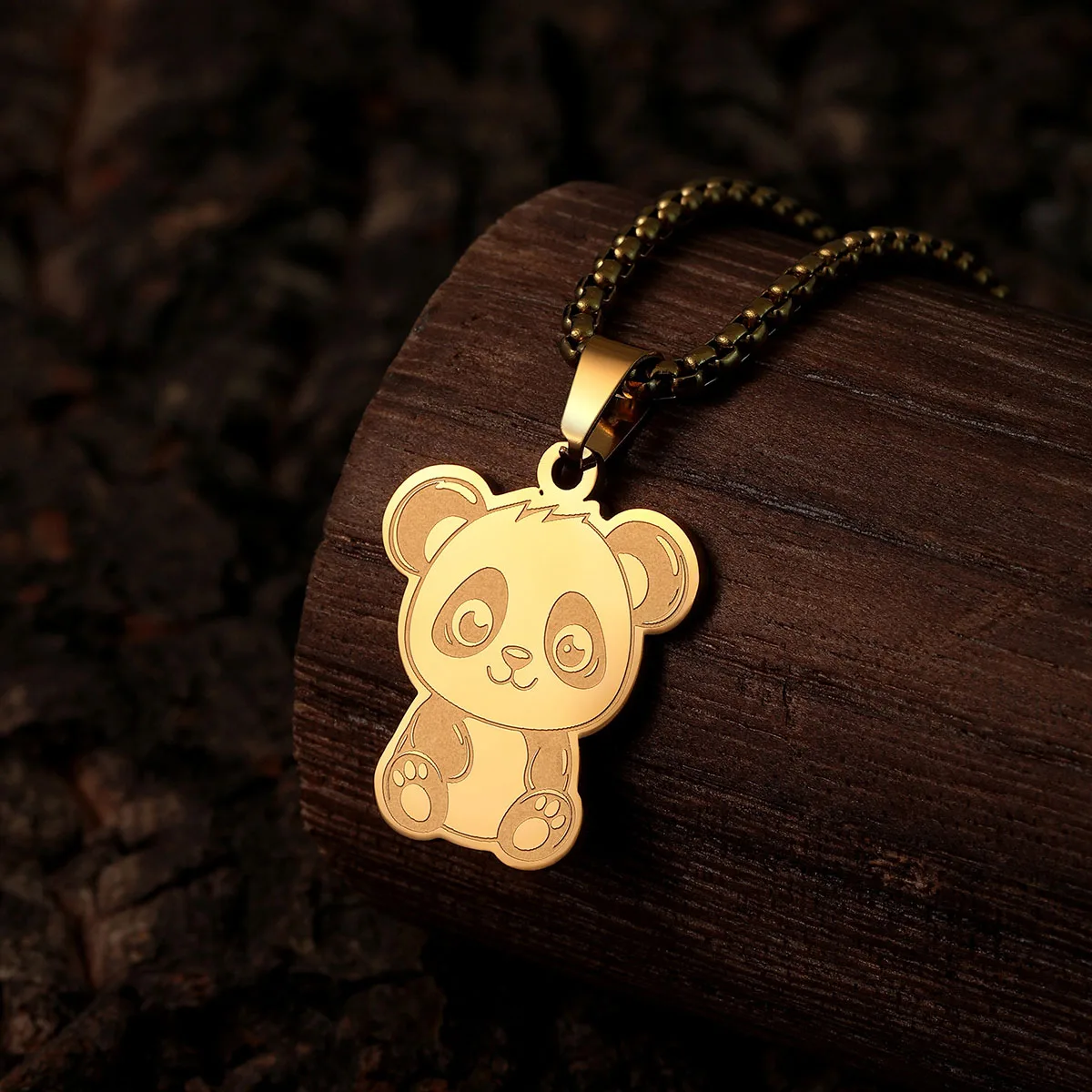 Chandler Giant Panda Pendant Necklace for Women Lovely Animal Stainless Steel Jewelry Men Necklace