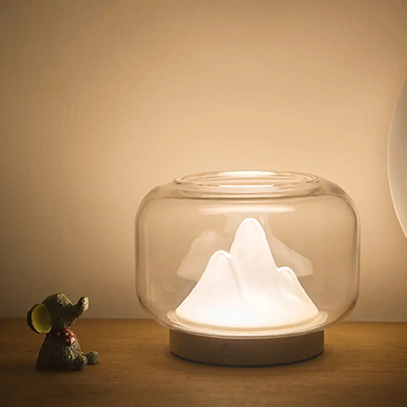 Warm Mountain Light Simplicity Night Light Living Room Household Small Warm Lamp Creative Glass Art Fish Tank Design Light Gifts