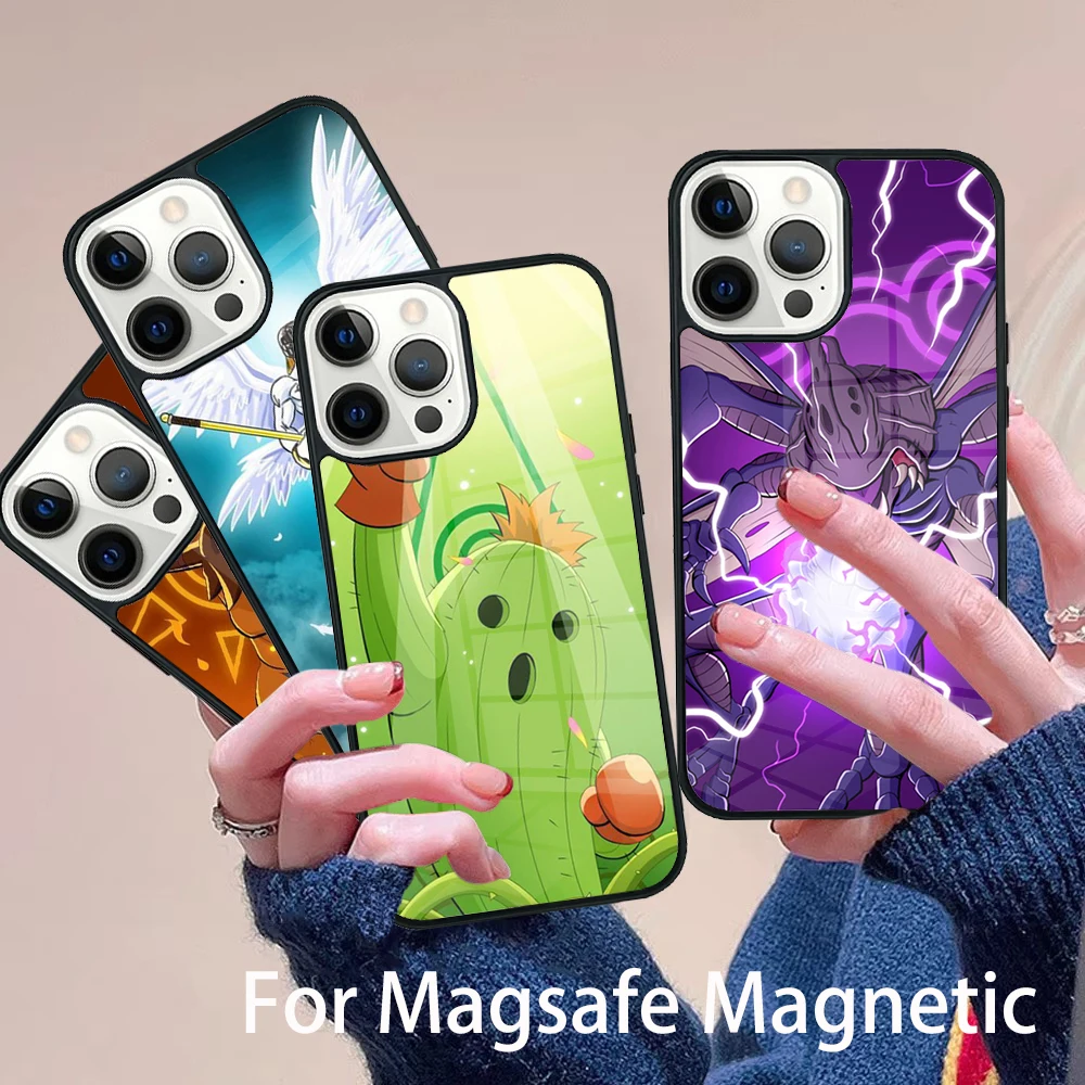 

Digimon Digital Monsters Phone Case Magesafe Magnetic Wireless Charge Cover For IPhone 16 11 12 13 14 15 Pro Max Plus Mini