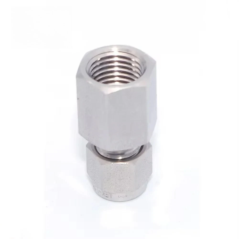Conector  Tubo  Acero Inoxidable SS316  1/4 pulg. a 1/8 pulg. Hembra para Sistemas  Plomería y Neumáticos