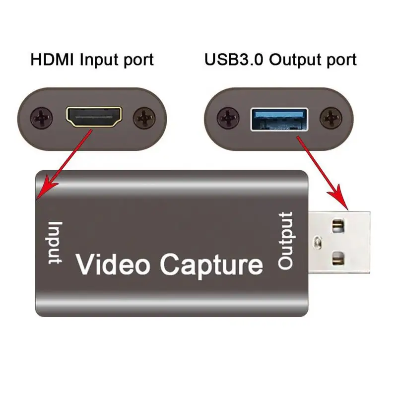 Сетевая карта для камеры, адаптер для захвата звука, высокоскоростной захват и потоковая передача без задержки времени для Hd-записи видео, обучения