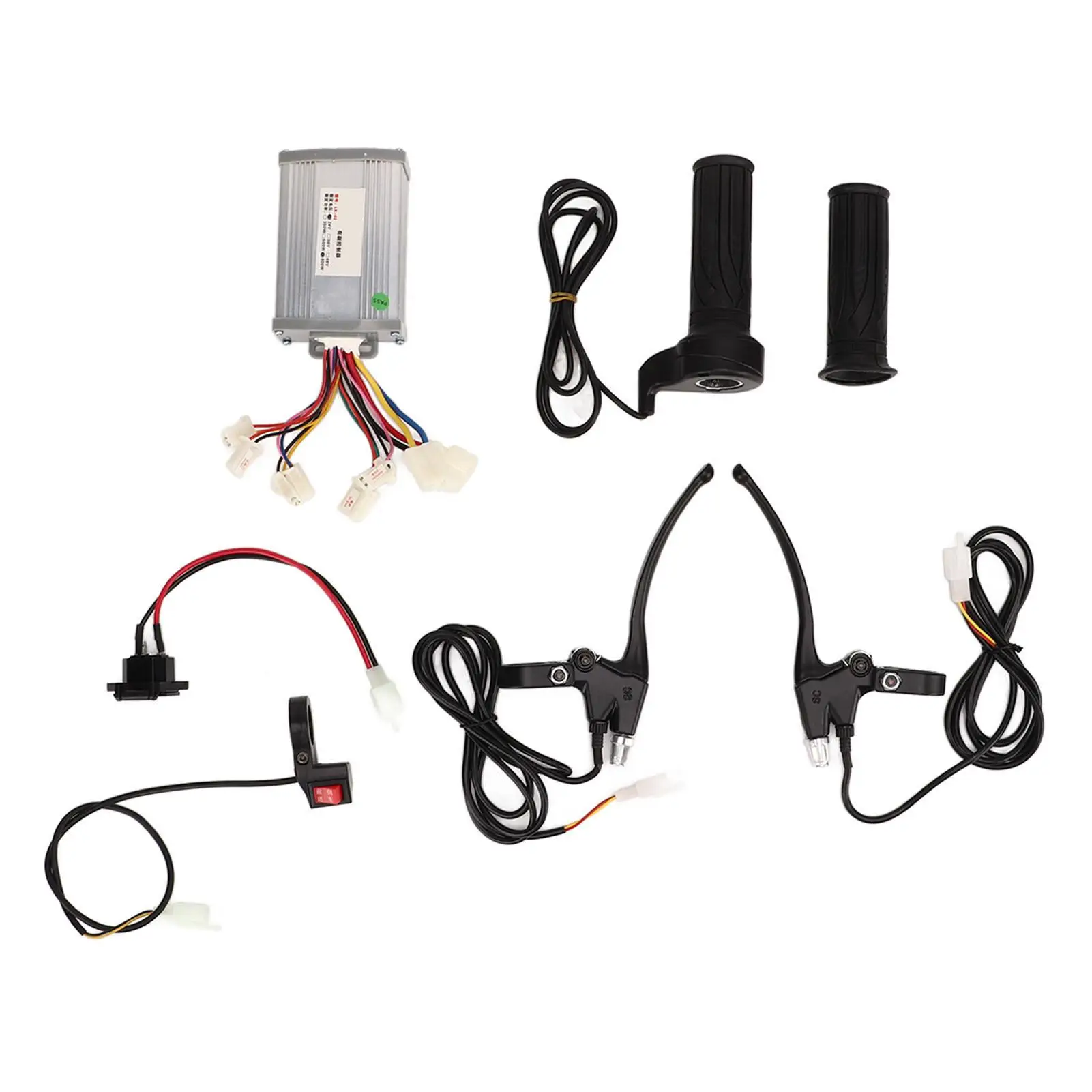 24V 800W E-Bike Brush Motor Controller Kit with Brake Handle & Charging Port for electric Scooters & Tricycles