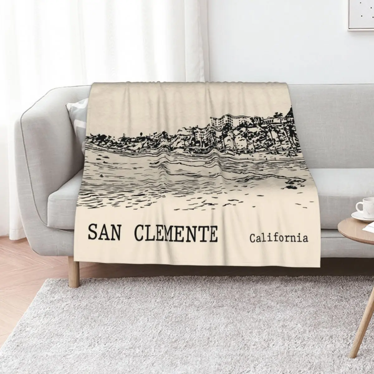 San Clemente California Throw Blanket Spring Fall Cozy Throw Blanket for Couch