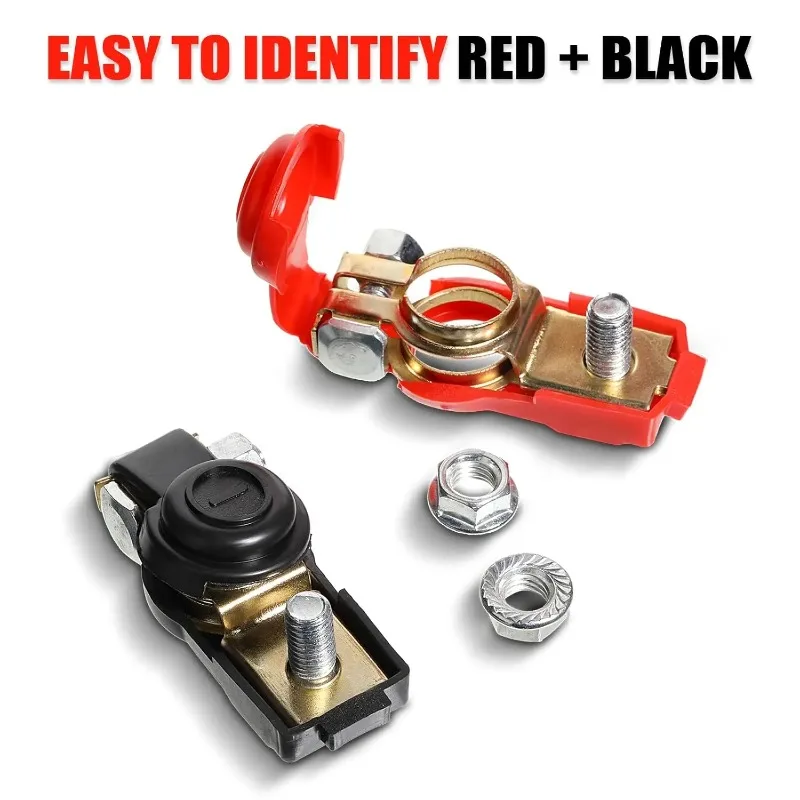 

Connectors 1 Pair Battery Terminal Connecter Positive and Negative Car Battery Terminals Cable Terminal Clamps Battery Connector