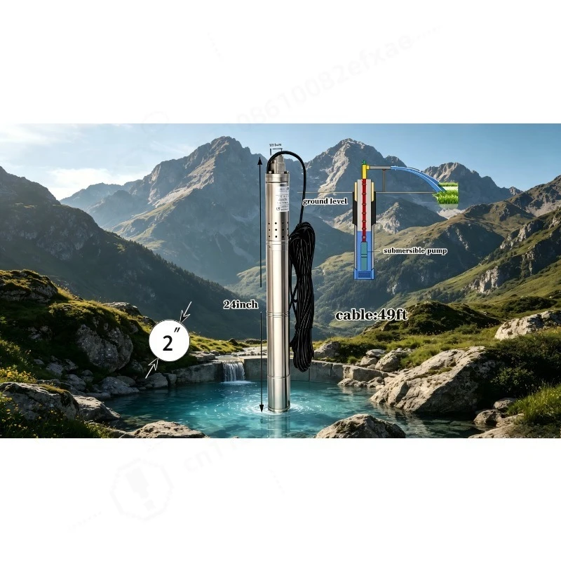 2inch 3inch Stainless Steel Deep Well Submersible Pump Vertical Screw Water Pump for Home Farm Irrigation Garden Watering