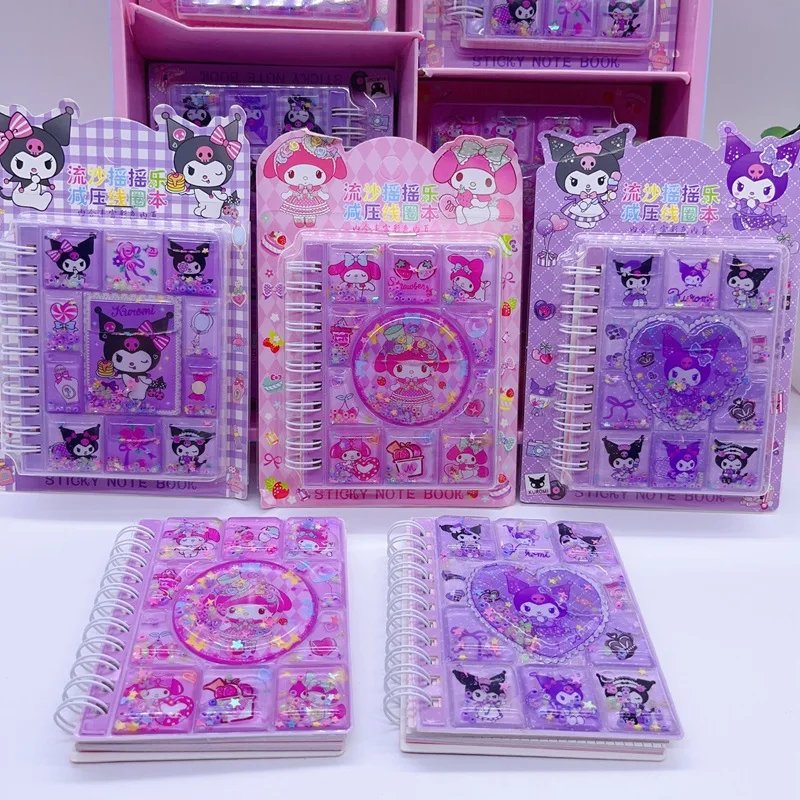 Creative Sanrio Coil Notebook For Student Office Stationery Decompression Portable Notebook Kawaii Kuromi Writing Pad Wholescale