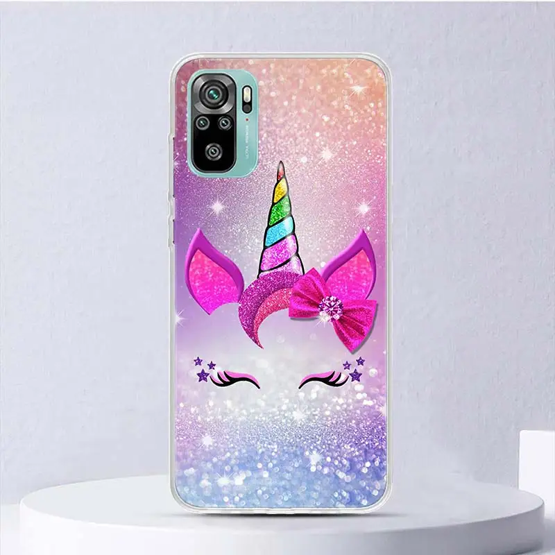 Pink Unicorn Rainbow Soft Case For Xiaomi Redmi 10 10A 10C 12 12C 9 9A 9C 9T Phone Cover 8 8A 7 7A 6 6A S2 K20 K40 Pro Funda