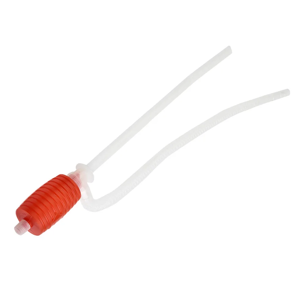 Portable Car Water Hose Fuel Pipe Oil Extractor Red+white Siphon Pump Gasoline Siphon Pump Liquid Gas Transfer