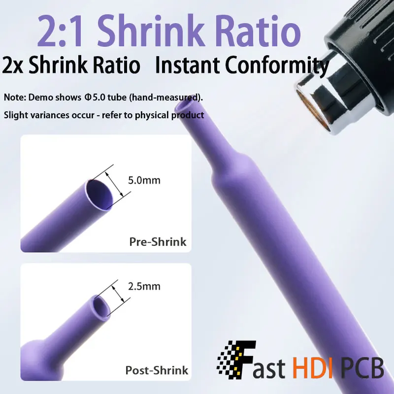 Гибкая Термоусадочная Трубка Фиолетовая 2:1 - Медицинский Мягкий Рукав, Быстрая Усадка для Ремонта Проводов (1-50мм)