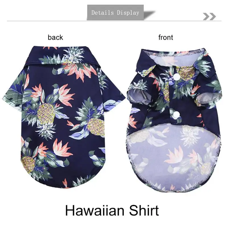 1pc Hawaiian Beach Style Dog T-Shirts Thin Breathable Summer Dog Clothes for Small Dogs Puppy Pet Cat Vest