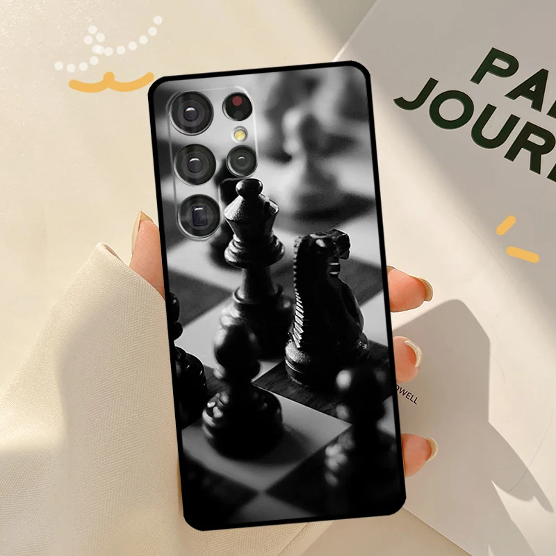 Chess Case For Samsung Galaxy S23 S21 S22 Ultra Note 20 S20 FE S8 S9 S10 Note 10 Plus Phone Shell