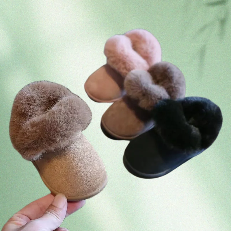 

Winter Infant Shoes Plush Warm Toddler Boots Baby Boys Girls Snow Boots Children Ankle Boots Indoor Home Shoes Non-slip