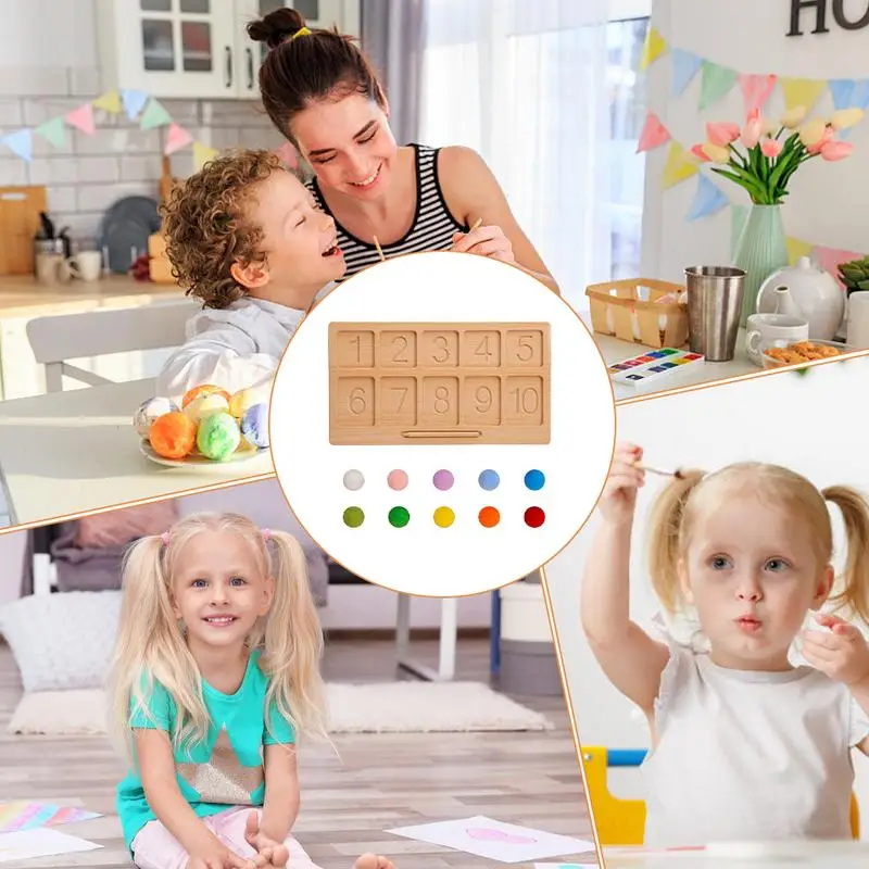 Wood Tracing Board Wooden Number Practicing Board Educational Toy Bead Game Home School Supplies Letter Tracing Board For