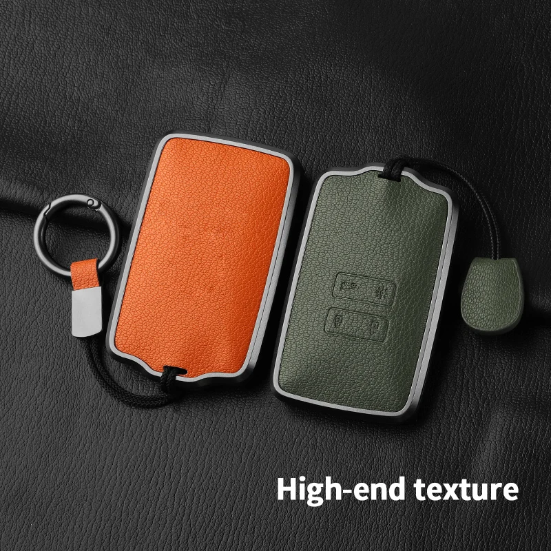 Metal and Leather Car Key Case Cover For Renault Clio Kadjar Capture Koleos Espace Master Talisman Talisman Scenic Protect Cover