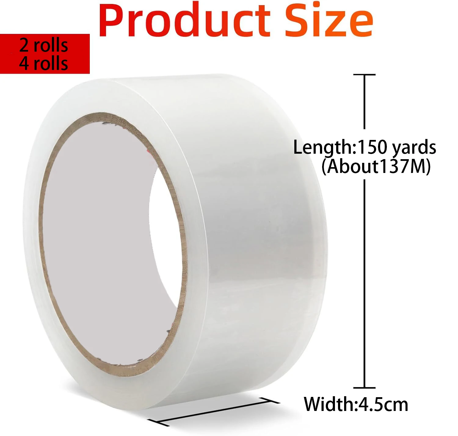 

150 Yards Transparent Tape Packaging Tools Office Packing Supplies Waterproof Durable Mailing Storage Tape Packaging Sealing