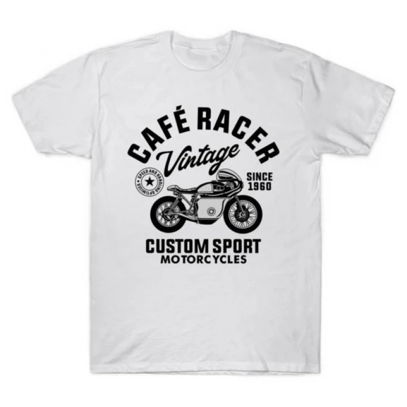 

0427 Cafe Racer Born to Ride Retro Motorcycle Gift T-Shirt for bikers 100% cotton Short sleeve Graphic clothes All size Tee