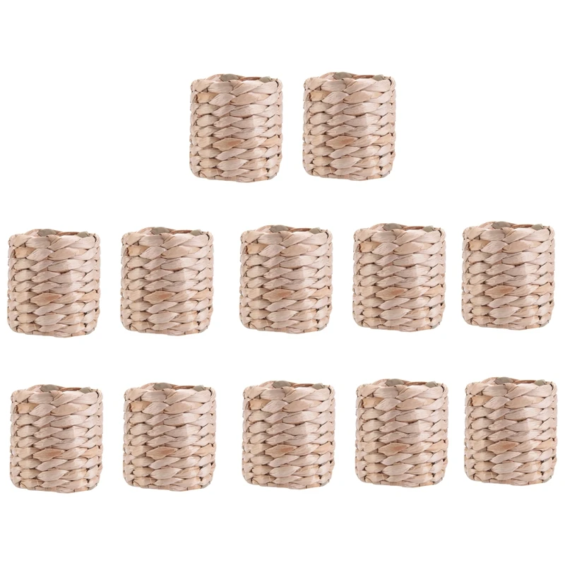 

Napkin Rings,Water Hyacinth Napkin Holder Rings - Rustic Napkin Rings for Birthday Party, Dinner Table Decoration
