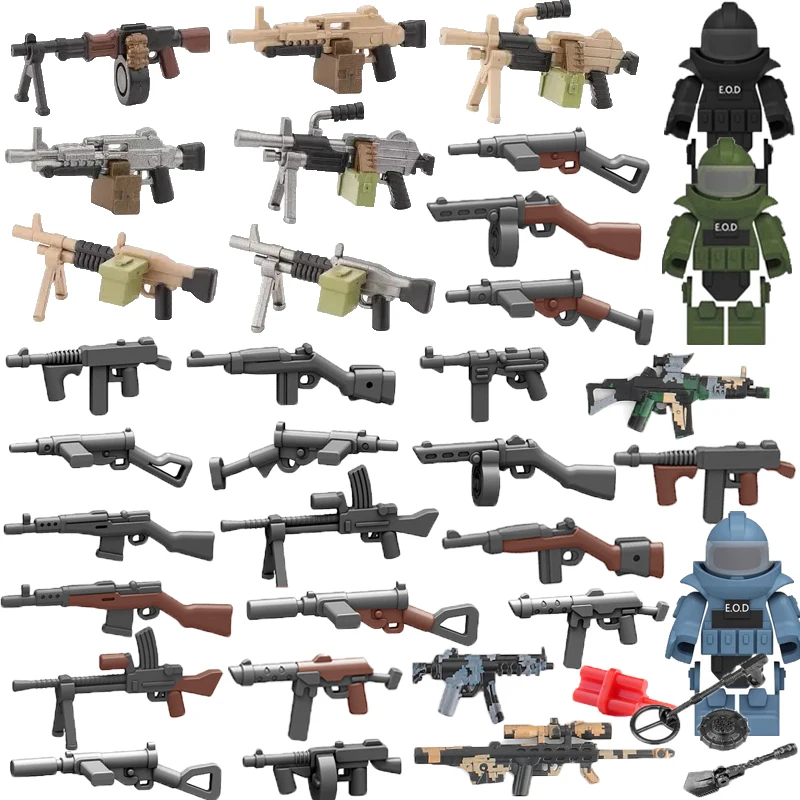 WW2 Military Building Blocks Figures Solider Gifts Toys Weapons Camouflage Guns Equipments Bomb Disposal Suit EOD Mini Bricks