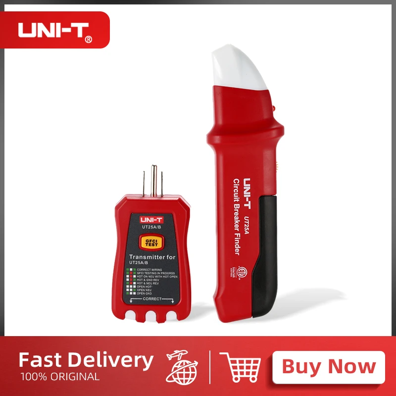 UNI-T UT25A Professional Automatic Circuit Breaker Finder Socket Tester Electrician Diagnostic-tool with LED Indicator