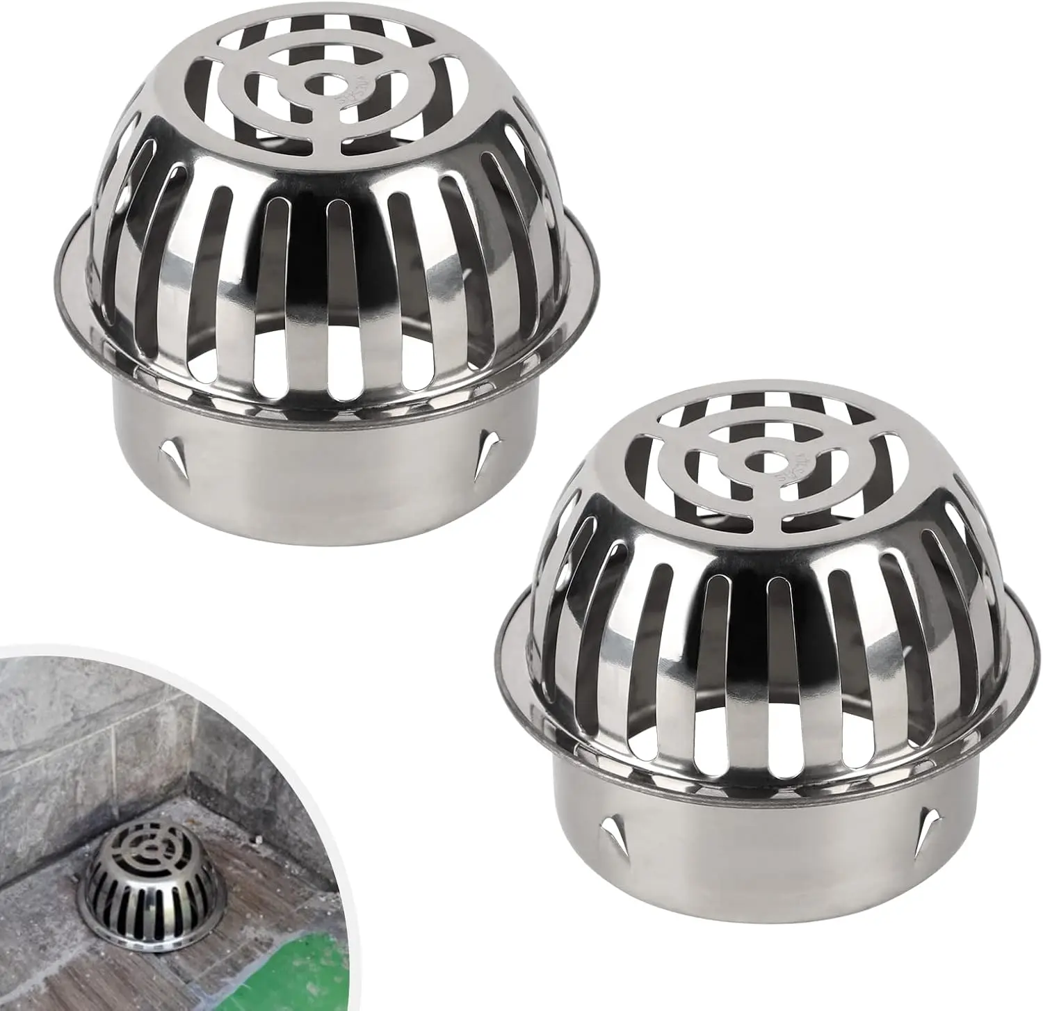 100 mm roestvrijstalen anti-bladafdekking voor 2 stuks borstfilters voor 110 mm boorpijpzeef, bladbescherming