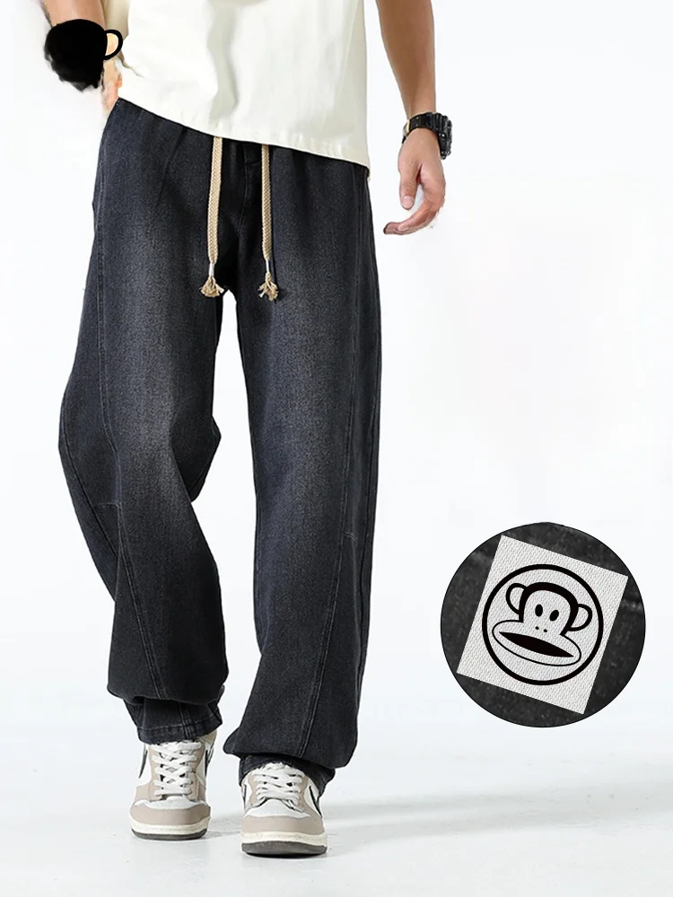 

Мужские повседневные джинсы прямого кроя, весна-лето, новые, в американском стиле, свободные, модные брюки-карго