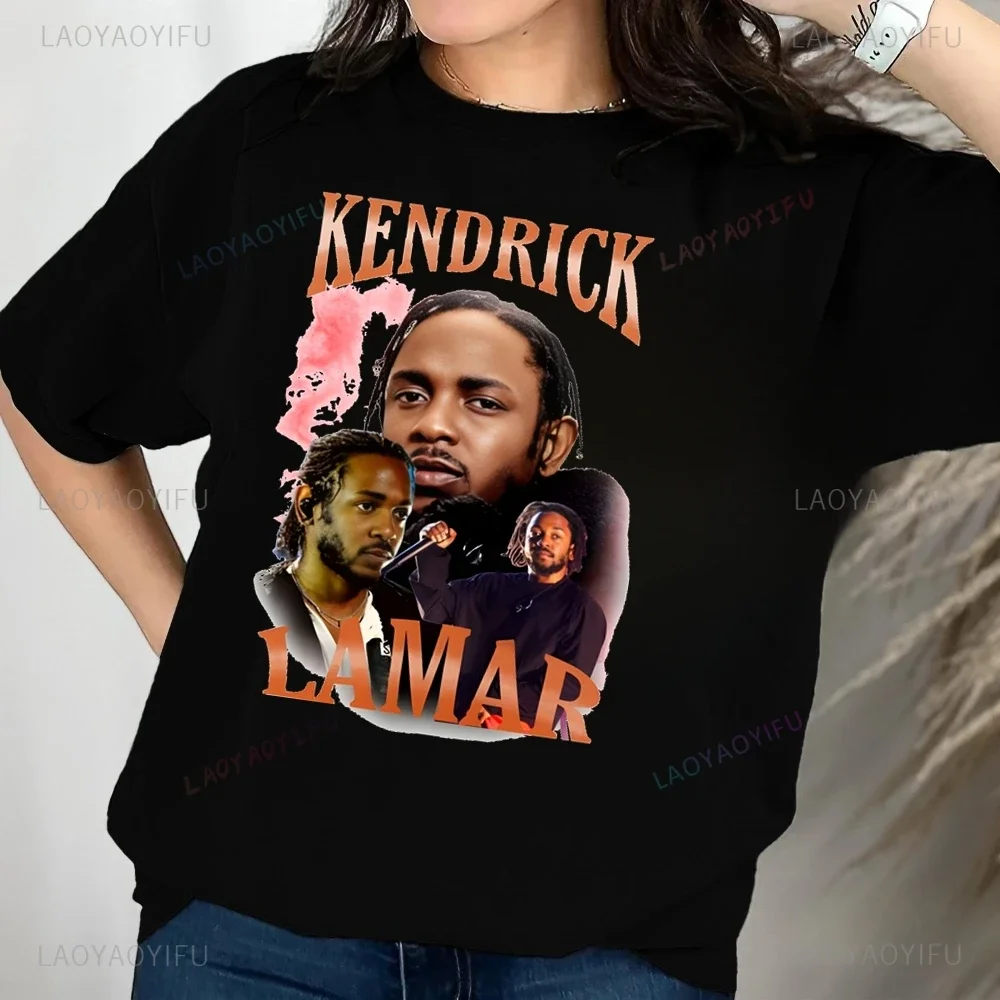 Fashion Vintage KENDRICK LAMAR Printed T-shirt Top Neutral Trend Harajuku Short Sleeve Unisex Shirt Pattern Large T-shirt